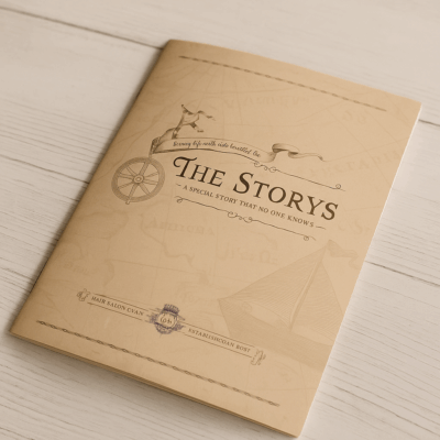 ヘアカウンセリング用の冊子「THE STORYS」。お客様ごとのヘアストーリーを記録するためのパーソナルカルテ。